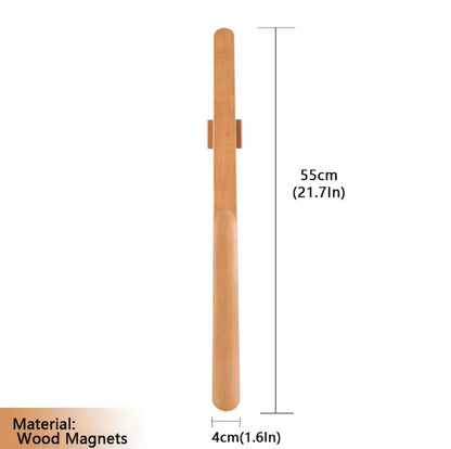 Solid Wood Magnetic Shoe Horn Household 55CM Long Handle Wooden Shoehorn Wearing Shoes Tool for Seniors
